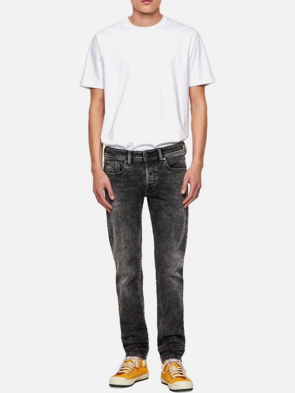 Diesel Sleenker-X 34x32 Stretch Skinny Jeans Black Grey Stonewashed 09A17